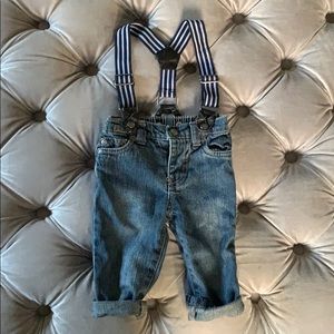 Baby jeans with suspenders (6 months)